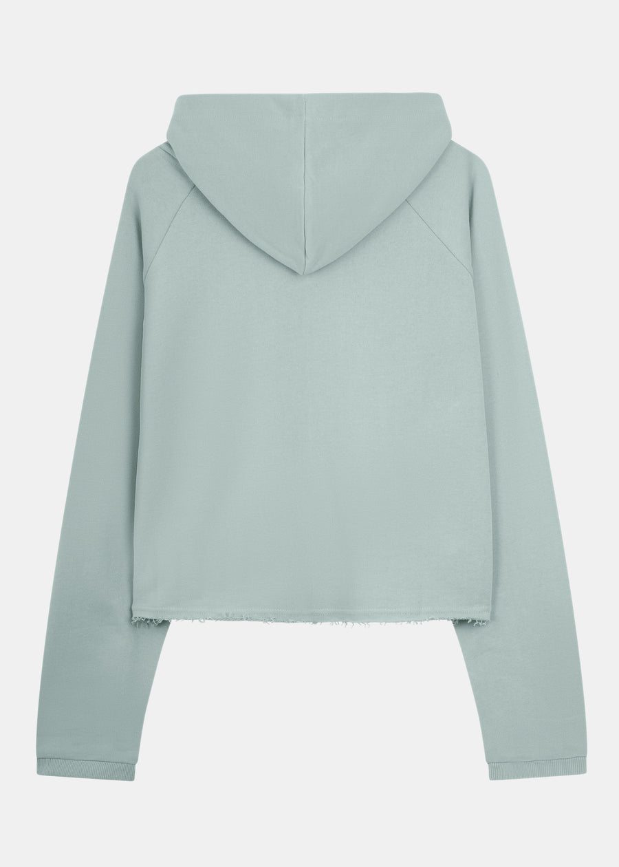 Cropped hoodie CONCHA zilverblauw