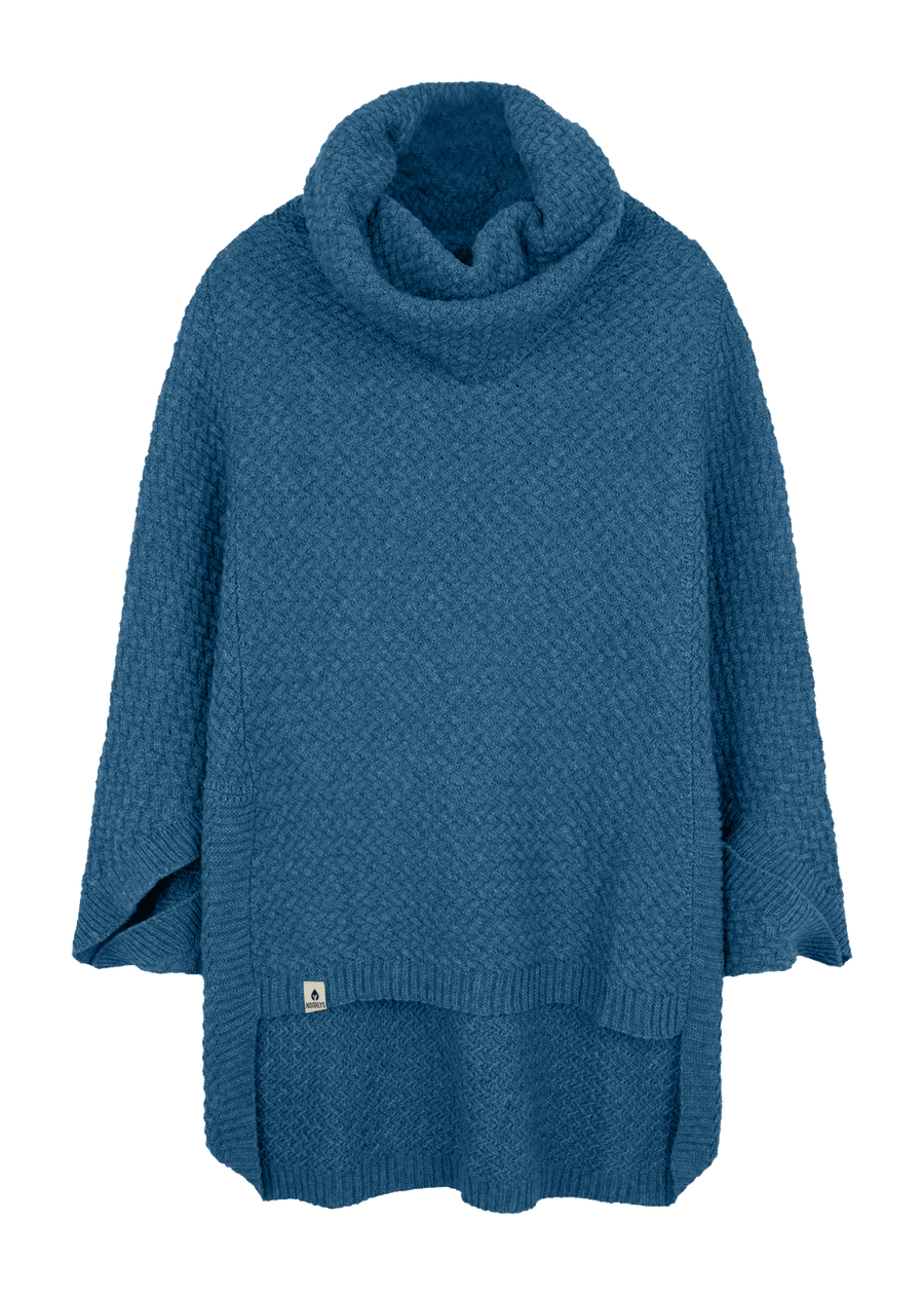 Gebreide poncho MUUS DenimBlauw