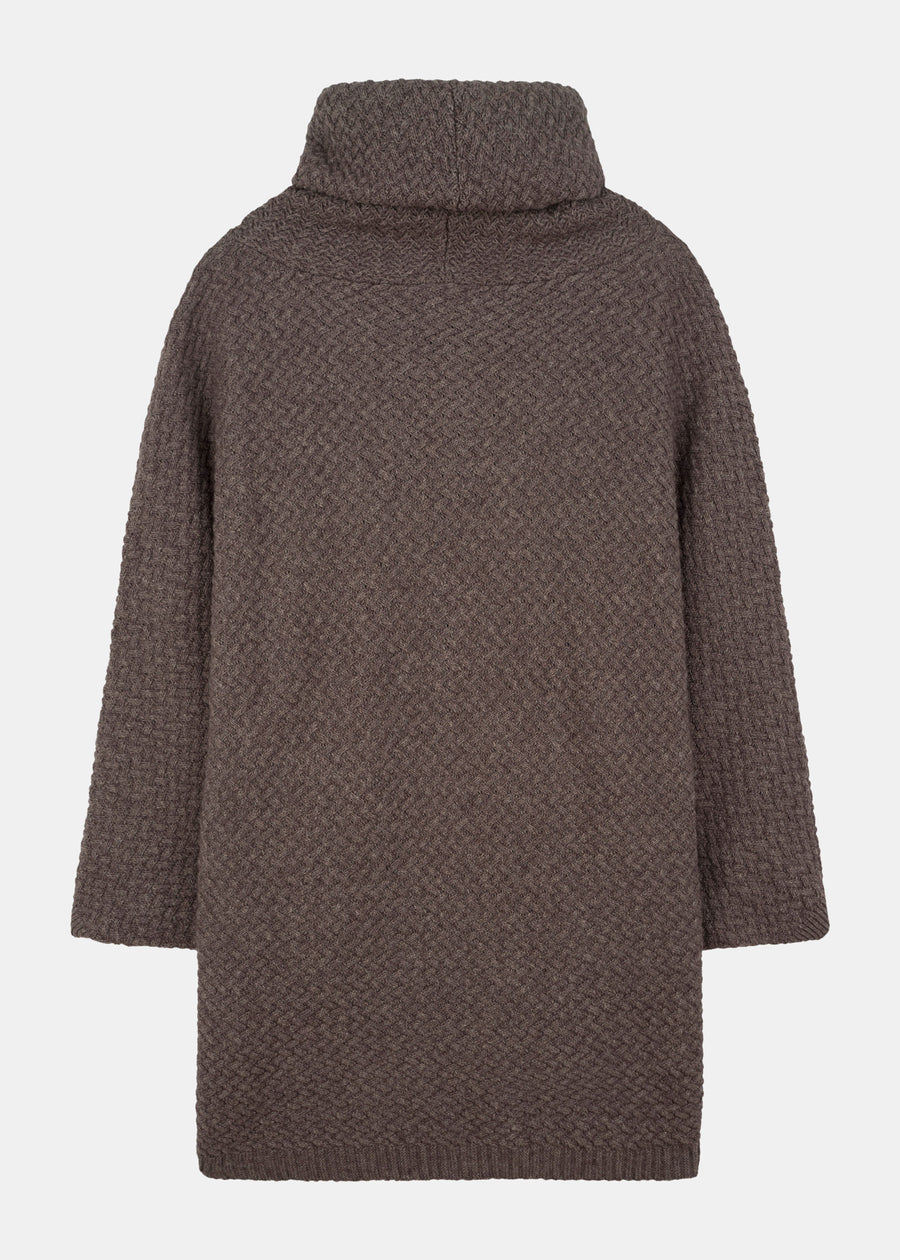 Knitted poncho MUUS chocolate