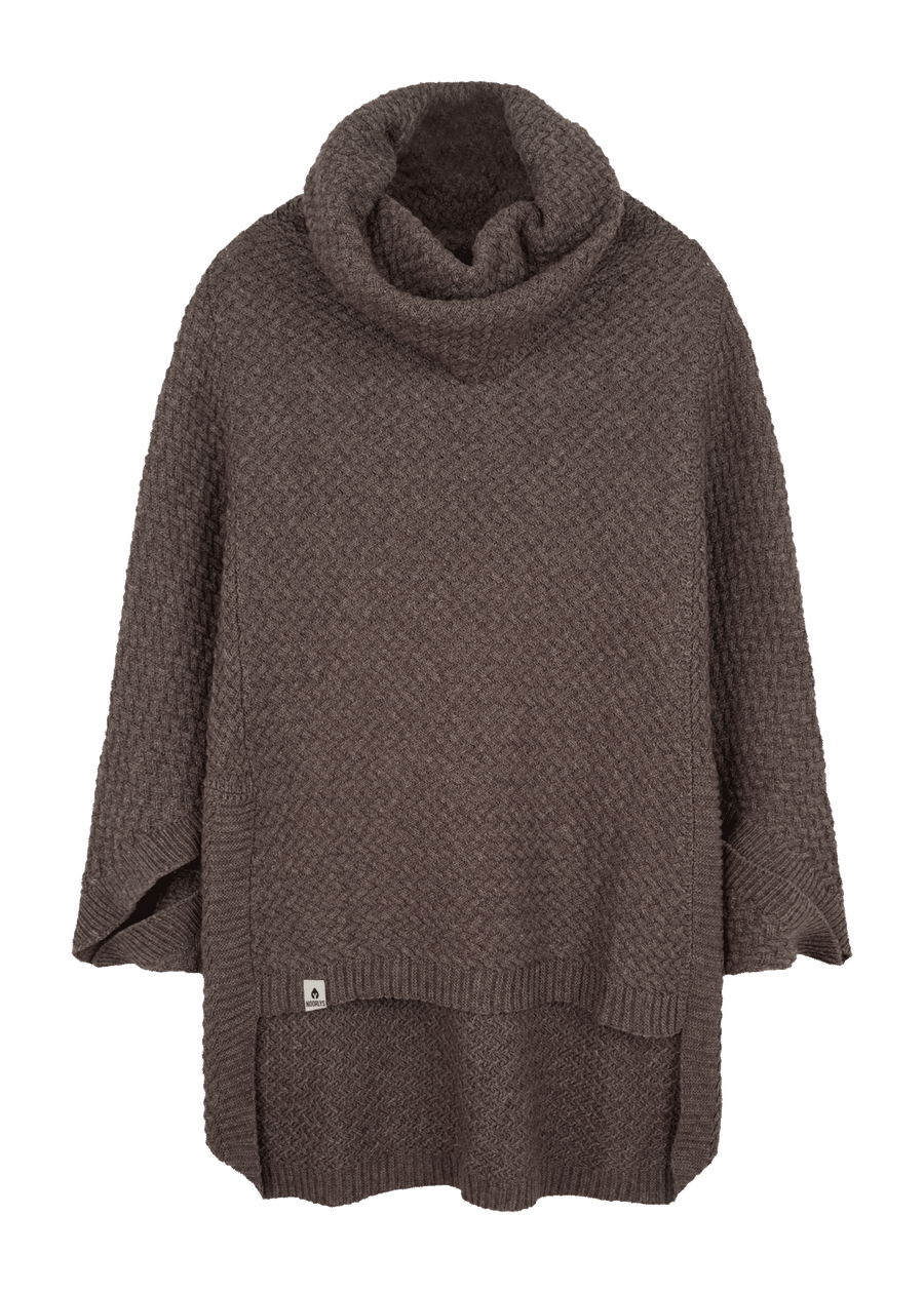 Gebreide poncho MUUS chocolade