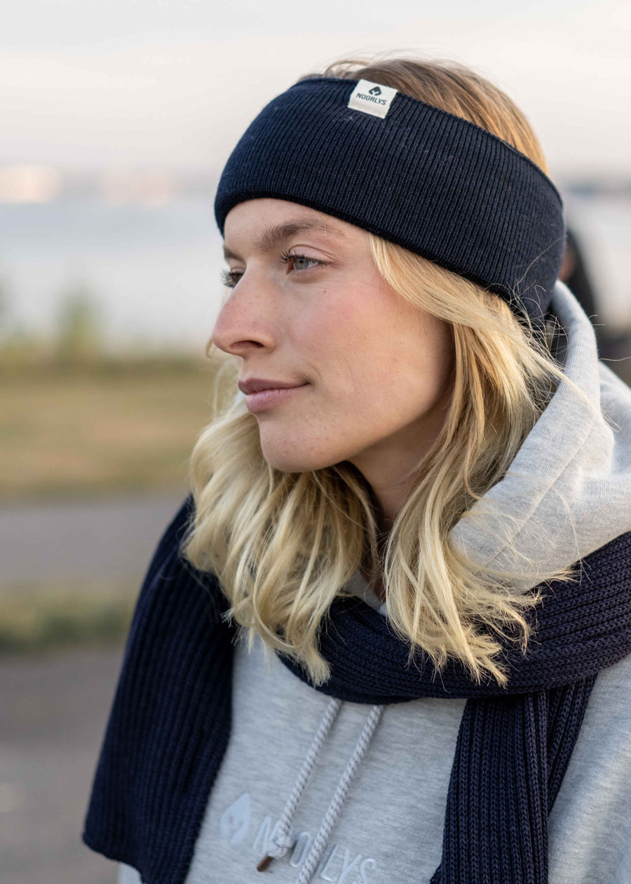 Merino wool headband FLOKI Marine