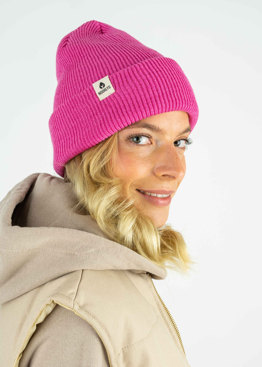 Merino wool cap TOMKE HotPink